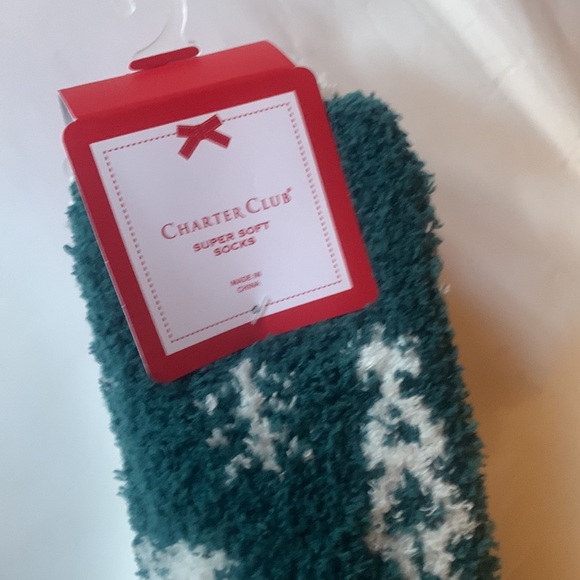 New Charter Club Womens Buffalo Plaid Fuzzy Butter Socks - Picture 3 of 6